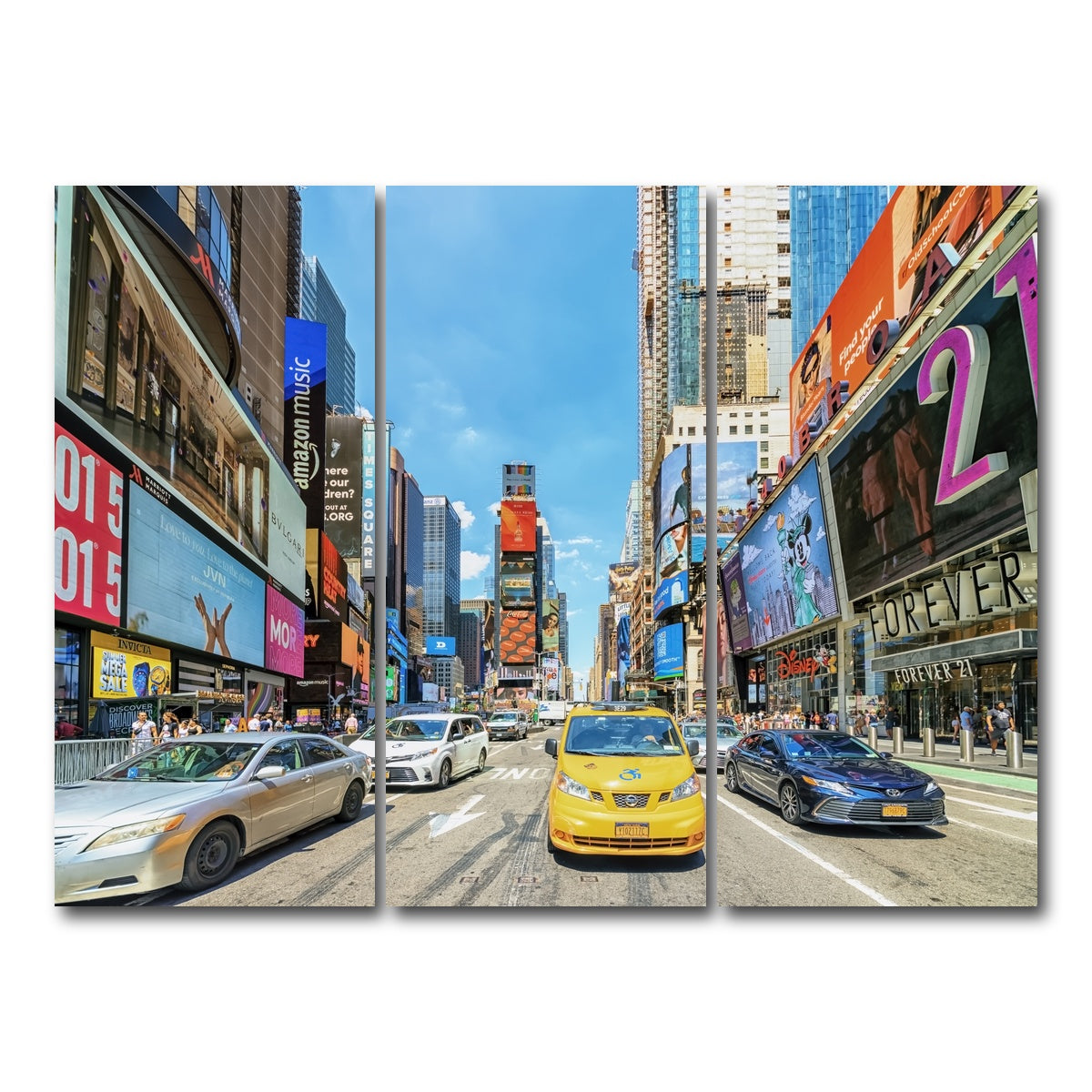 AUTO-MOCKUP WHITE | Times Square | 3 Piece | Gallery Wrap Canvas | group=8x18