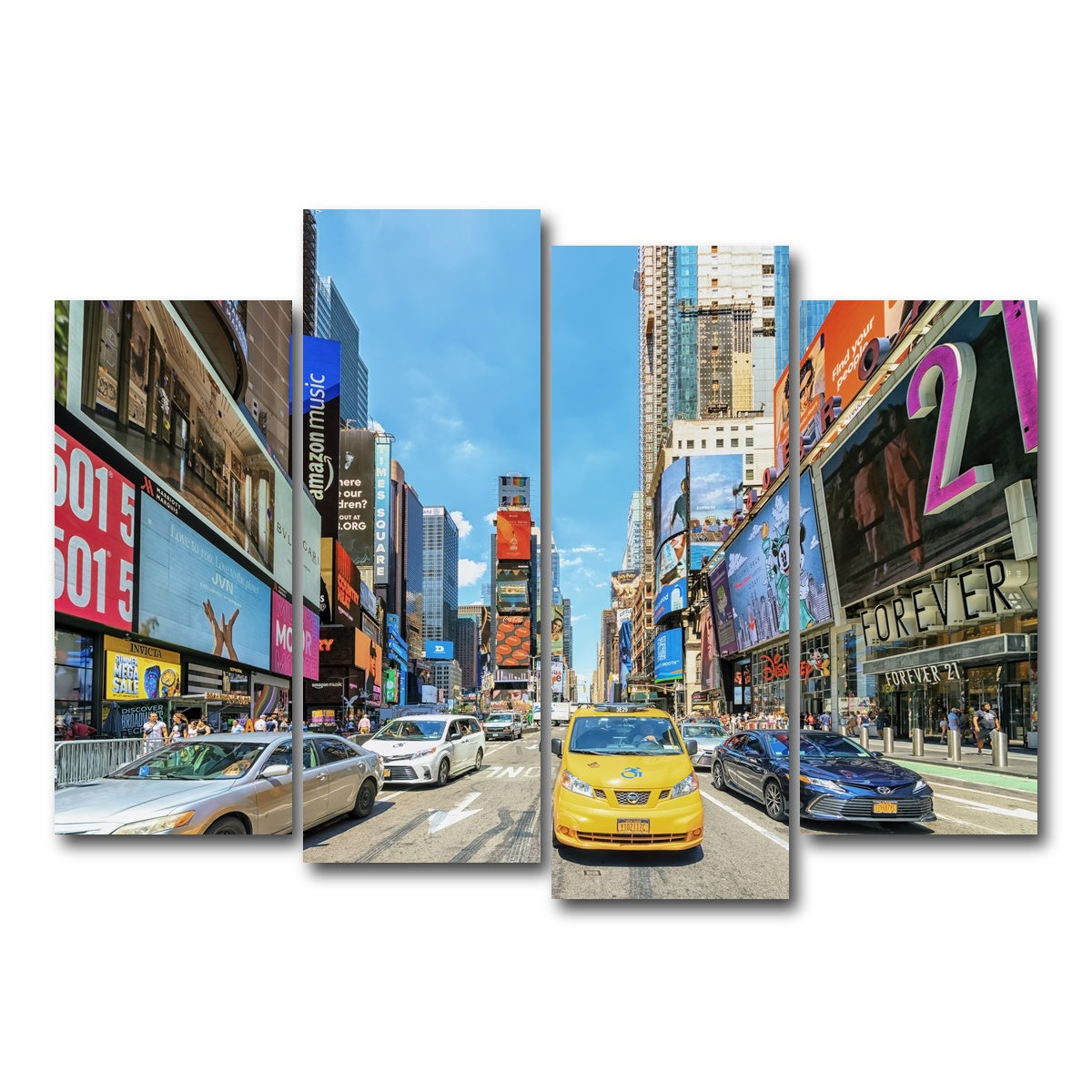 AUTO-MOCKUP WHITE | Times Square | 4 Piece | Gallery Wrap Canvas | group=4_normal