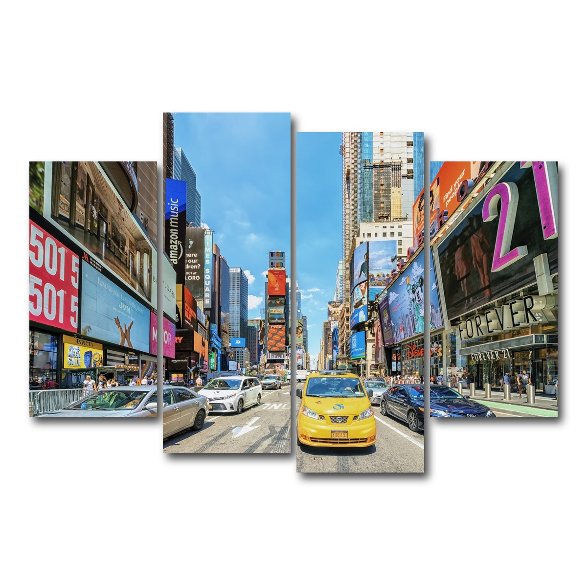 AUTO-MOCKUP WHITE | Times Square | 4 Piece | Gallery Wrap Canvas | group=4_short