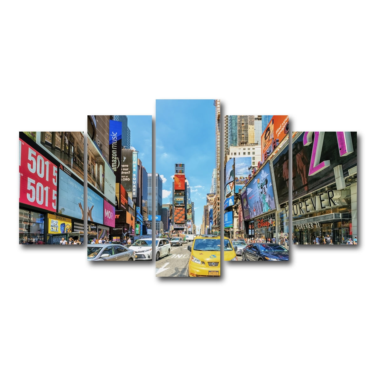 AUTO-MOCKUP WHITE | Times Square | 5 Piece | Gallery Wrap Canvas | group=5_normal