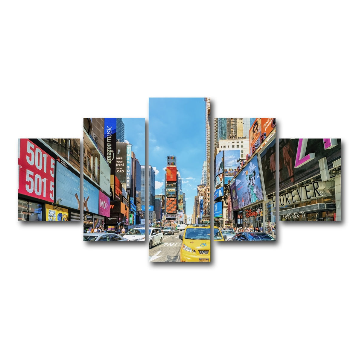 AUTO-MOCKUP WHITE | Times Square | 5 Piece | Gallery Wrap Canvas | group=5_short