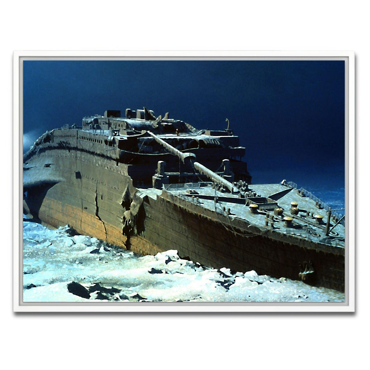AUTO-MOCKUP WHITE | Titanic wreck | 1 Piece | White Framed Canvas | group=4x3