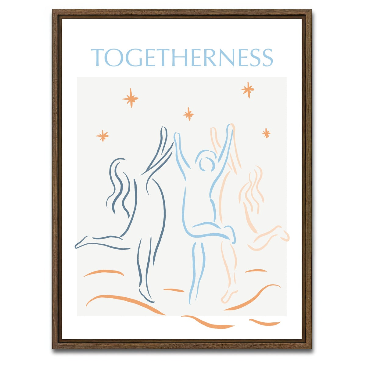AUTO-MOCKUP WHITE | Togetherness Blue | 1 Piece | Walnut Framed Canvas | group=3x4