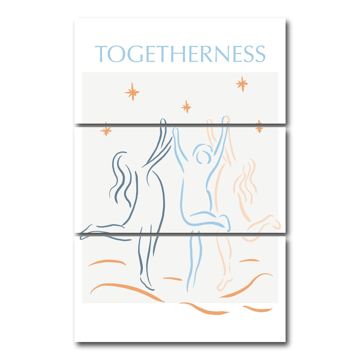 AUTO-MOCKUP WHITE | Togetherness Blue | 3 Piece | Gallery Wrap Canvas | group=12x24_stacked