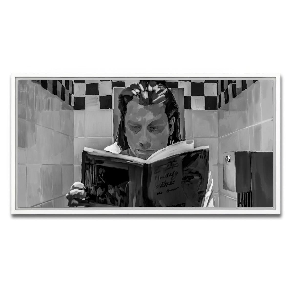 AUTO-MOCKUP WHITE | Toilet Reading | 1 Piece | White Framed Canvas | group=2x1