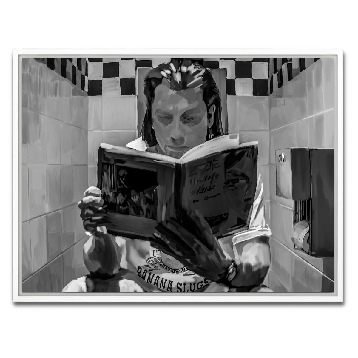 AUTO-MOCKUP WHITE | Toilet Reading | 1 Piece | White Framed Canvas | group=4x3