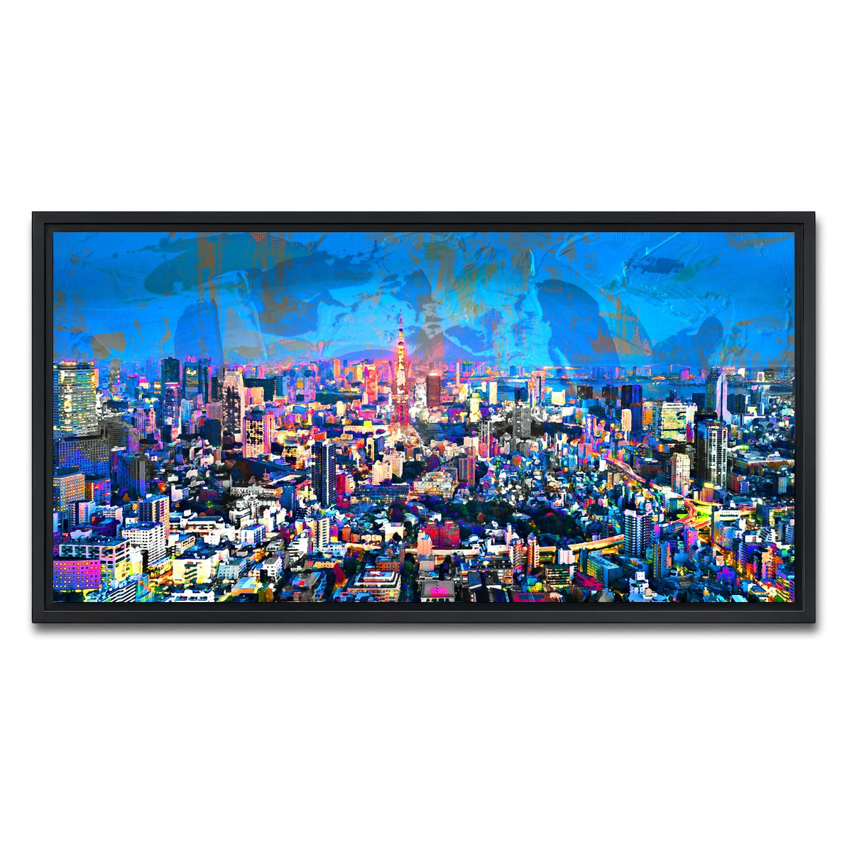 AUTO-MOCKUP WHITE | Tokyo At Night | 1 Piece | Black Framed Canvas | group=2x1