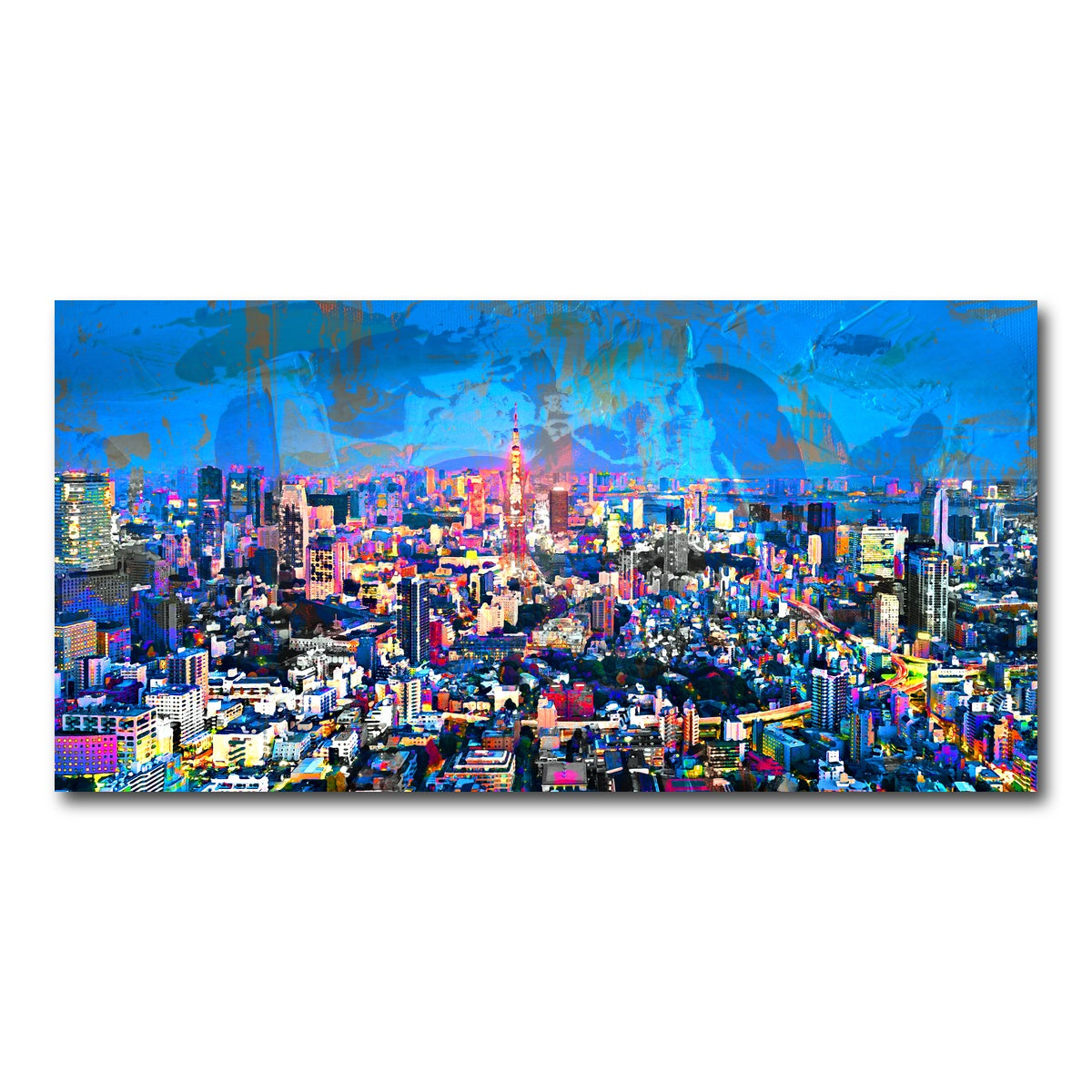 AUTO-MOCKUP WHITE | Tokyo At Night | 1 Piece | Gallery Wrap Canvas | group=2x1