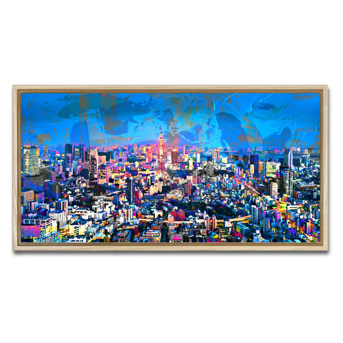 AUTO-MOCKUP WHITE | Tokyo At Night | 1 Piece | Natural Framed Canvas | group=2x1