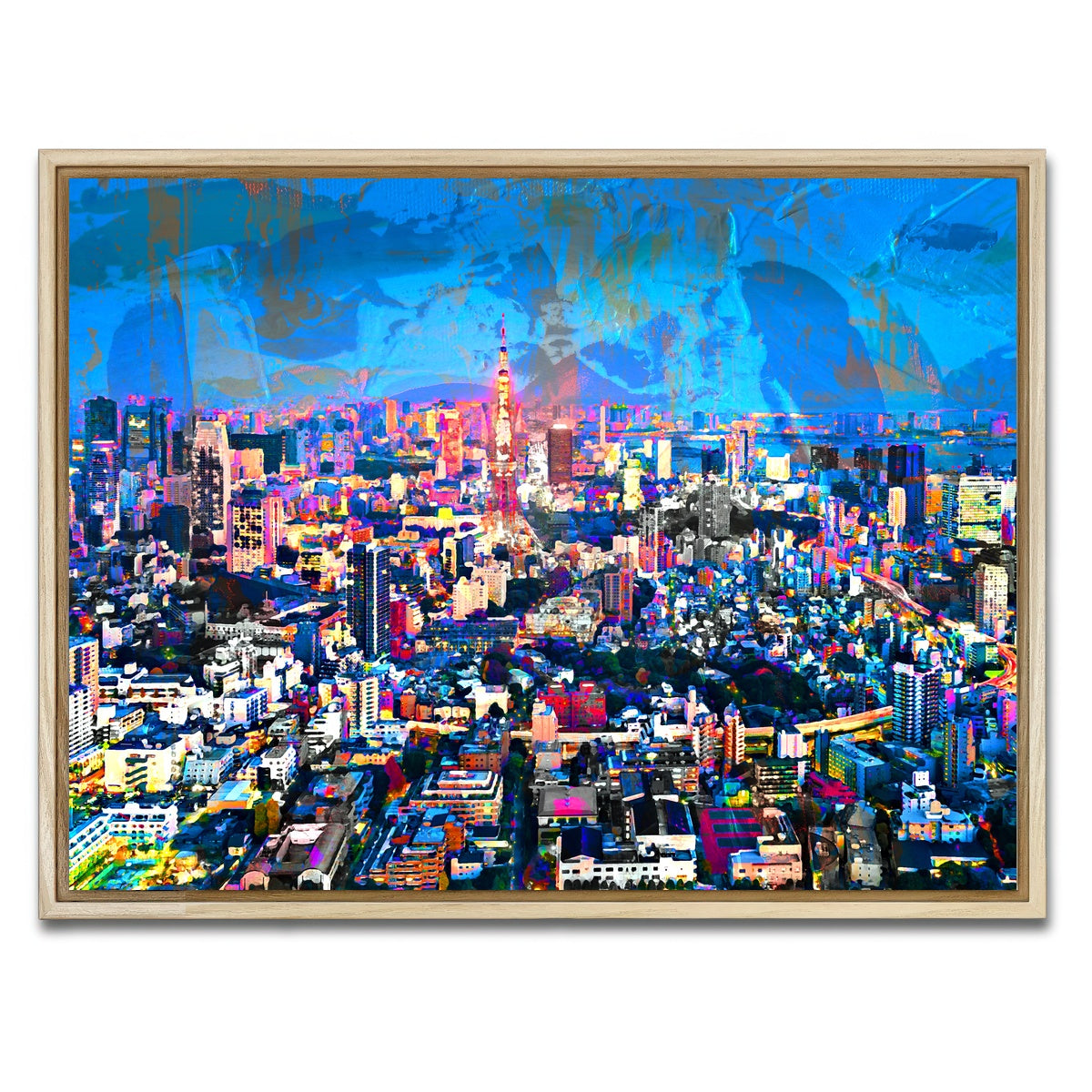 AUTO-MOCKUP WHITE | Tokyo At Night | 1 Piece | Natural Framed Canvas | group=4x3