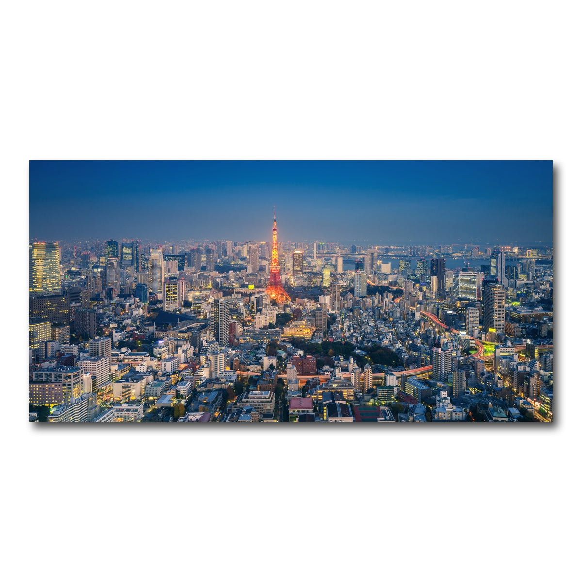 AUTO-MOCKUP WHITE | Tokyo Skyline | 1 Piece | Gallery Wrap Canvas | group=2x1
