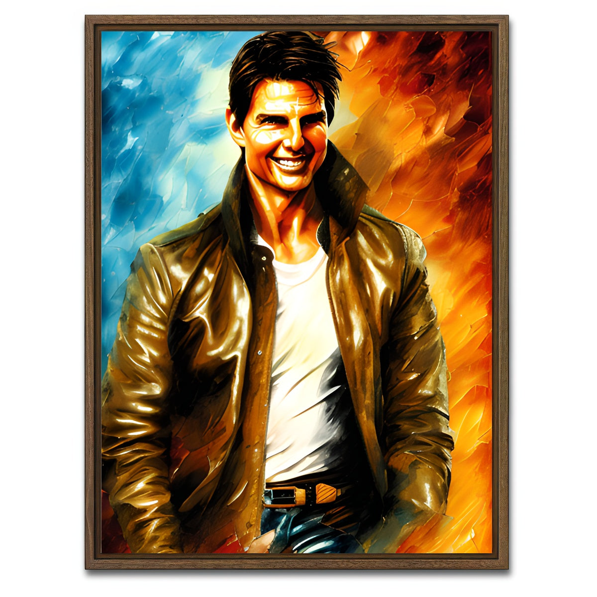AUTO-MOCKUP WHITE | Tom Cruise | 1 Piece | Walnut Framed Canvas | group=3x4