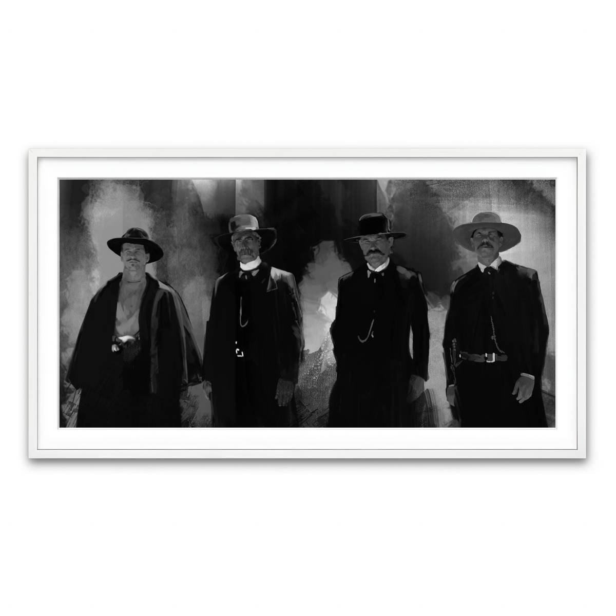 Framed Print 2x1 White
