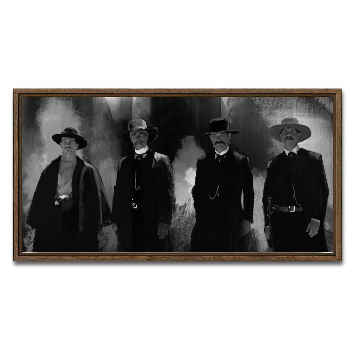 AUTO-MOCKUP WHITE | Tombstone Gang | 1 Piece | Walnut Framed Canvas | group=2x1