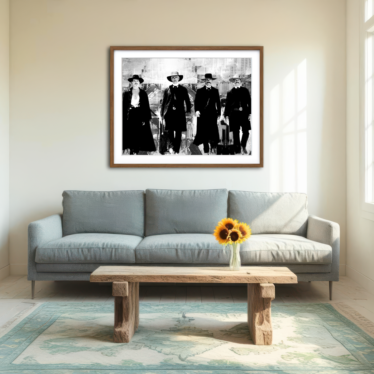 AUTO-MOCKUP ROOM | Tombstone Grayscale Wall Art
