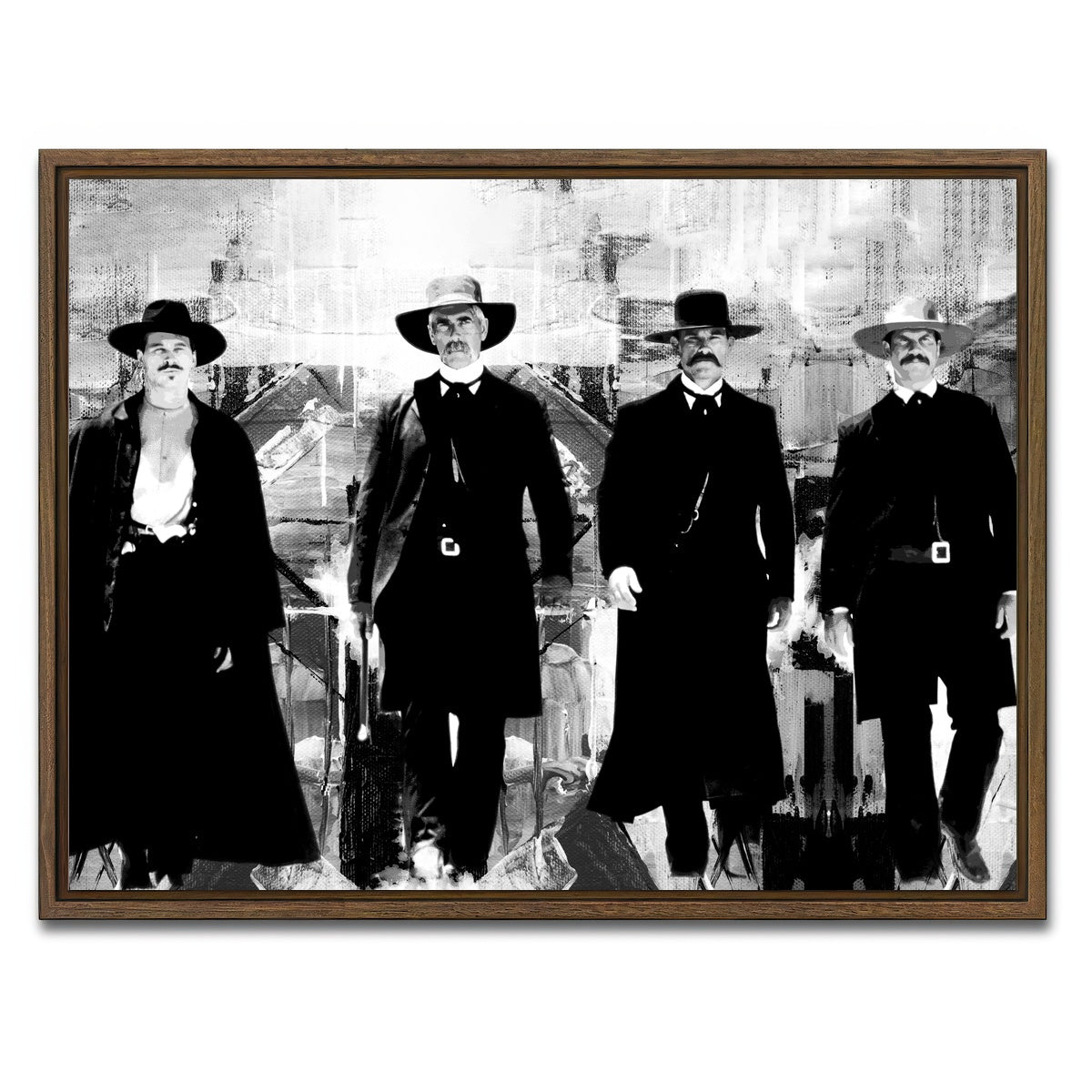 AUTO-MOCKUP WHITE | Tombstone Grayscale | 1 Piece | Walnut Framed Canvas | group=4x3