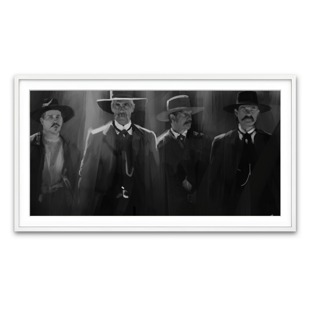 Framed Print 2x1 White