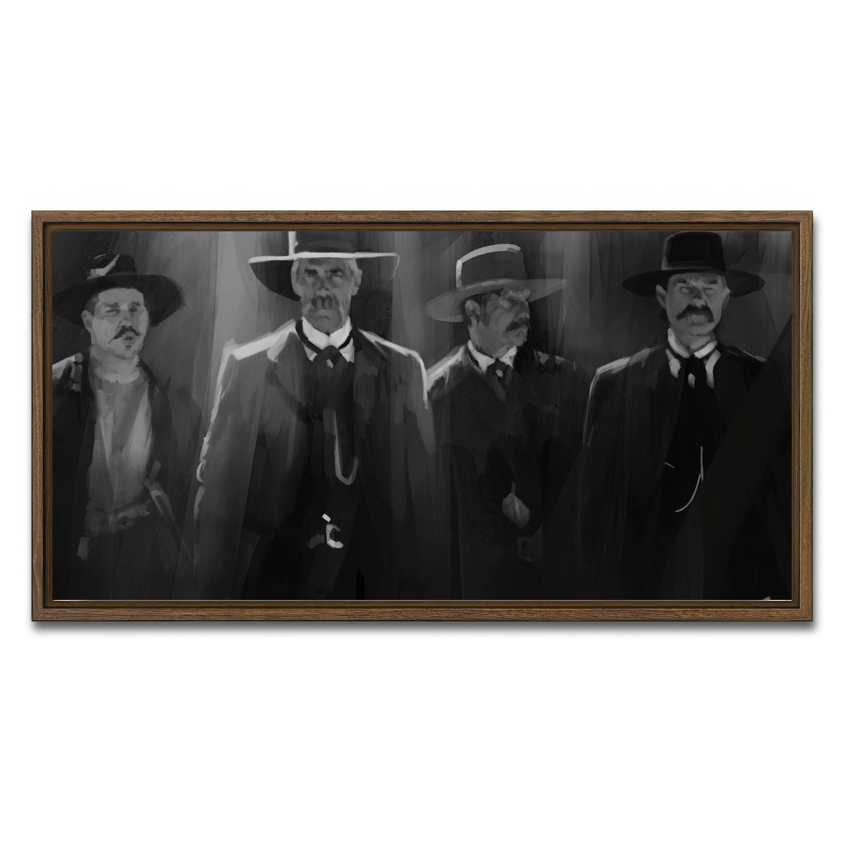 AUTO-MOCKUP WHITE | Tombstone lineup | 1 Piece | Walnut Framed Canvas | group=2x1