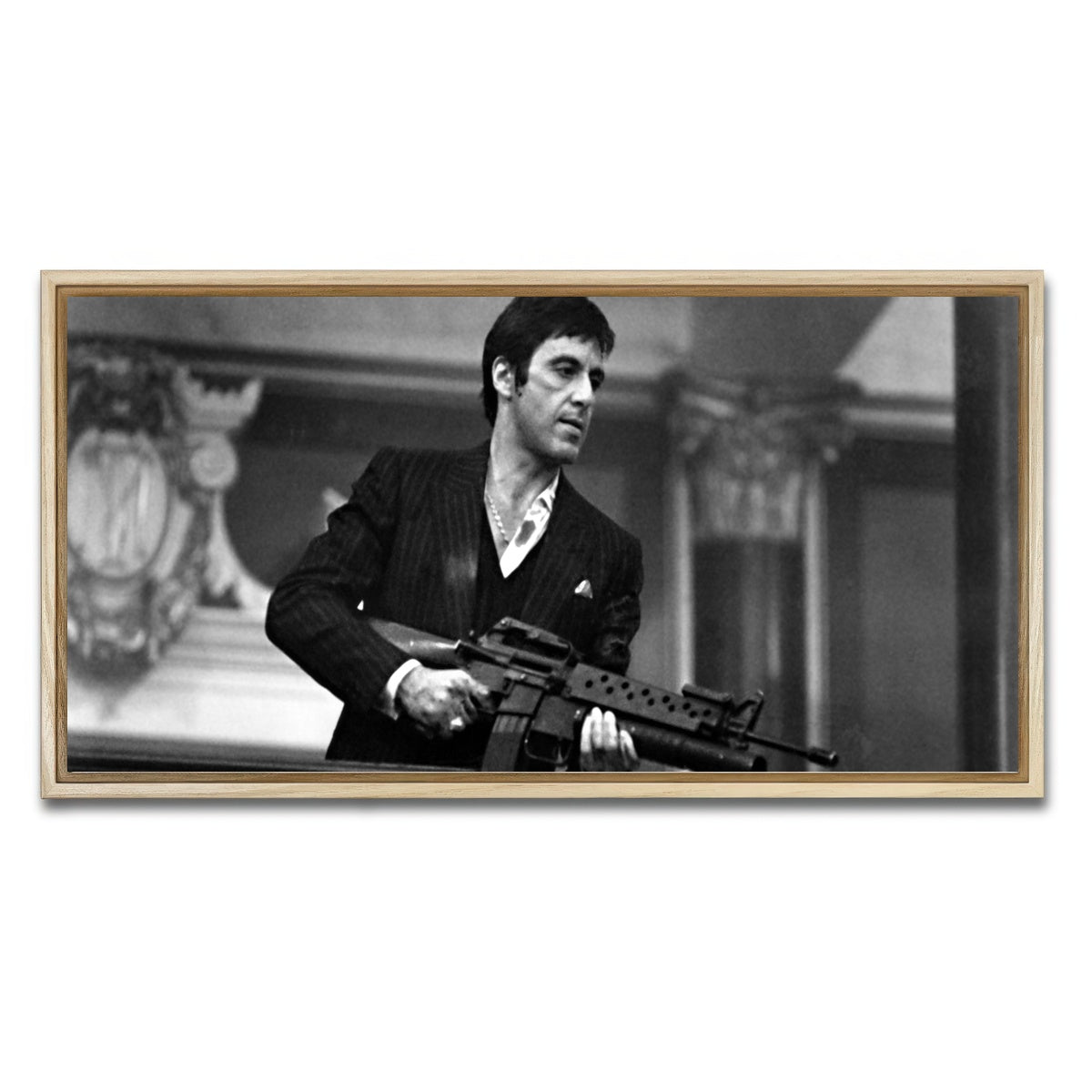 AUTO-MOCKUP WHITE | Tony Montana | 1 Piece | Natural Framed Canvas | group=2x1