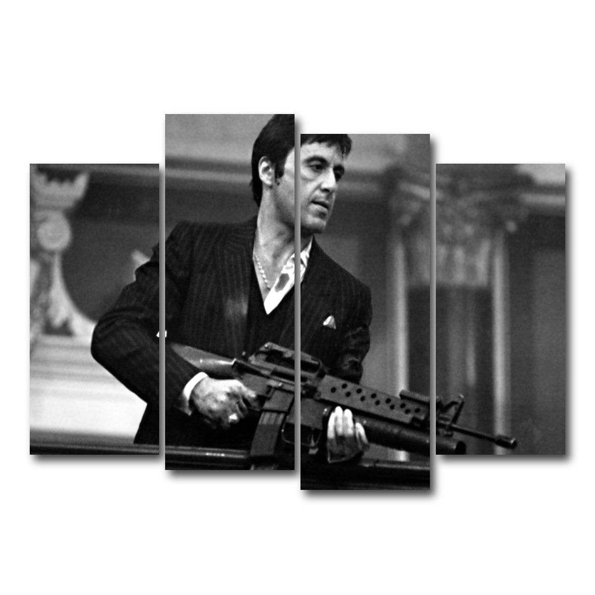 AUTO-MOCKUP WHITE | Tony Montana | 4 Piece | Gallery Wrap Canvas | group=4_normal