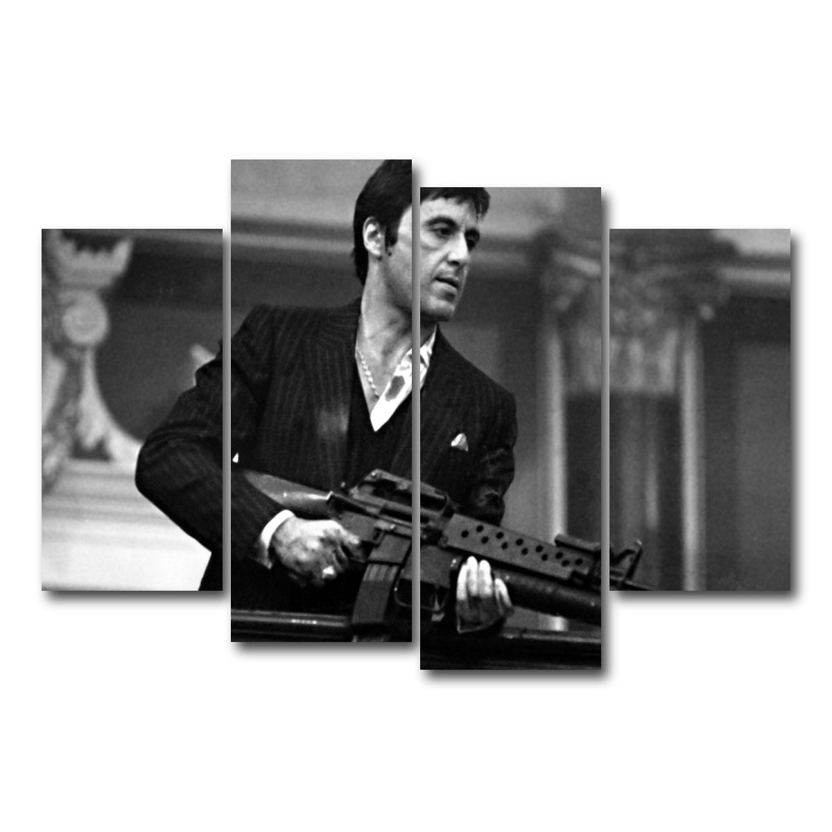 AUTO-MOCKUP WHITE | Tony Montana | 4 Piece | Gallery Wrap Canvas | group=4_short