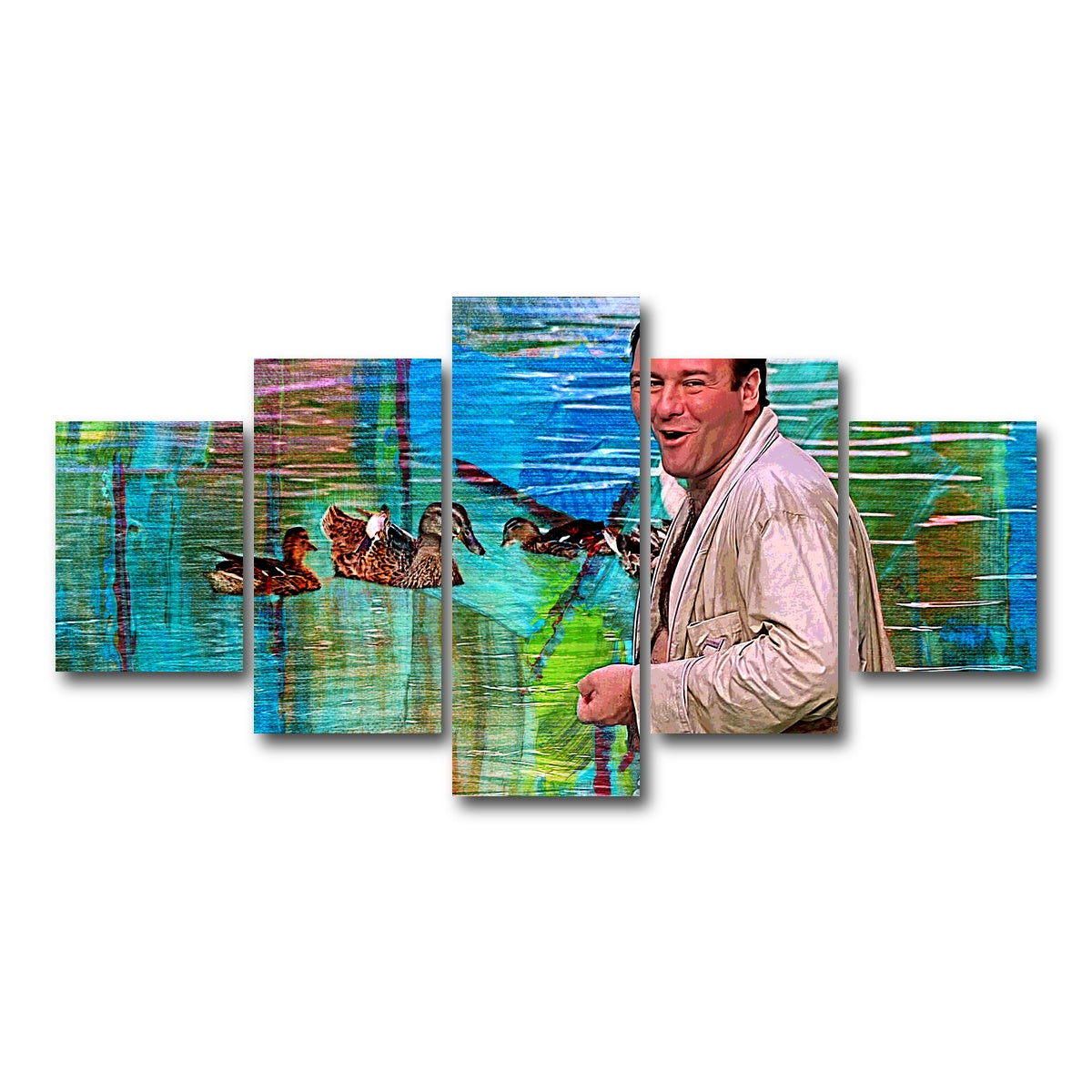 AUTO-MOCKUP WHITE | Tony Soprano Ducks | 5 Piece | Gallery Wrap Canvas | group=5_short