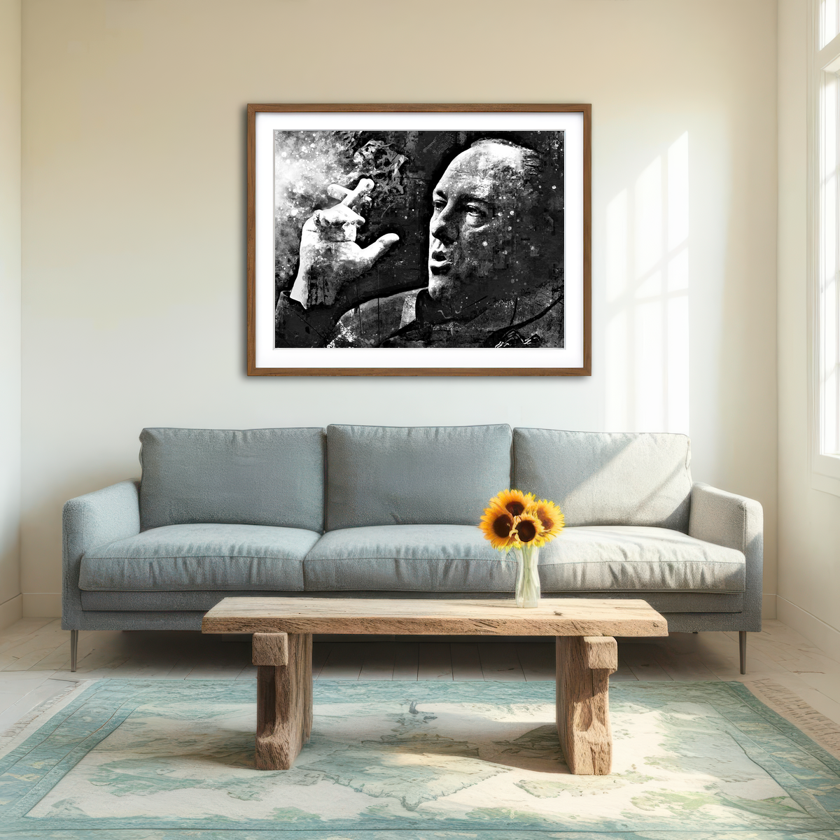 AUTO-MOCKUP ROOM | Tony Soprano Grayscale Wall Art