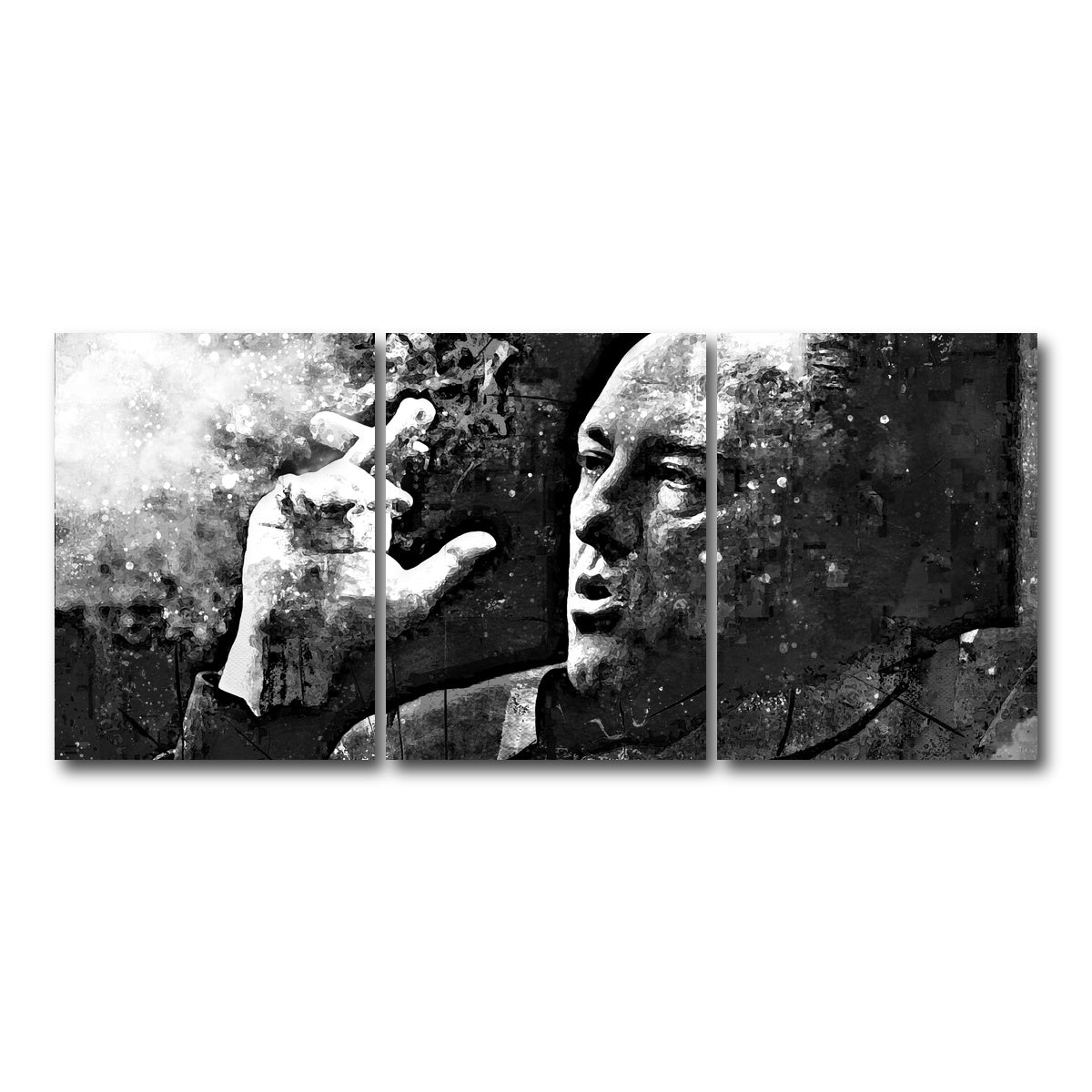 AUTO-MOCKUP WHITE | Tony Soprano Grayscale | 3 Piece | Gallery Wrap Canvas | group=18x24