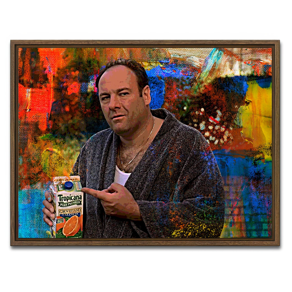AUTO-MOCKUP WHITE | Tony Soprano Some Pulp | 1 Piece | Walnut Framed Canvas | group=4x3