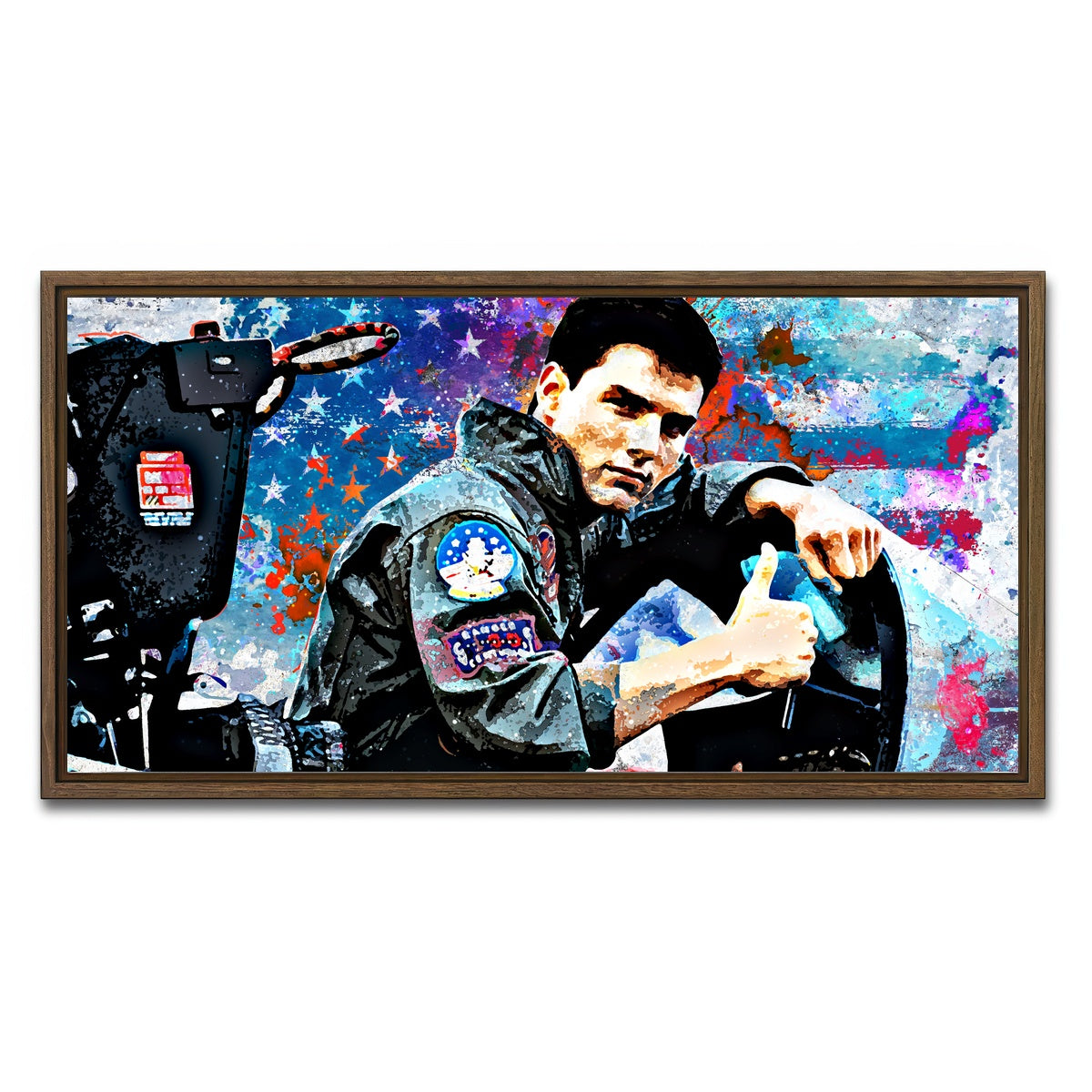 AUTO-MOCKUP WHITE | Top Gun | 1 Piece | Walnut Framed Canvas | group=2x1