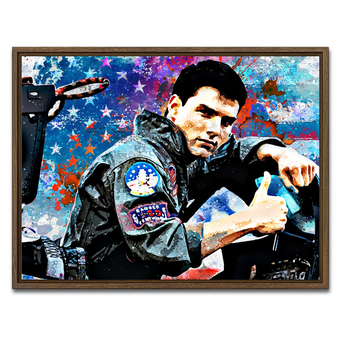 AUTO-MOCKUP WHITE | Top Gun | 1 Piece | Walnut Framed Canvas | group=4x3