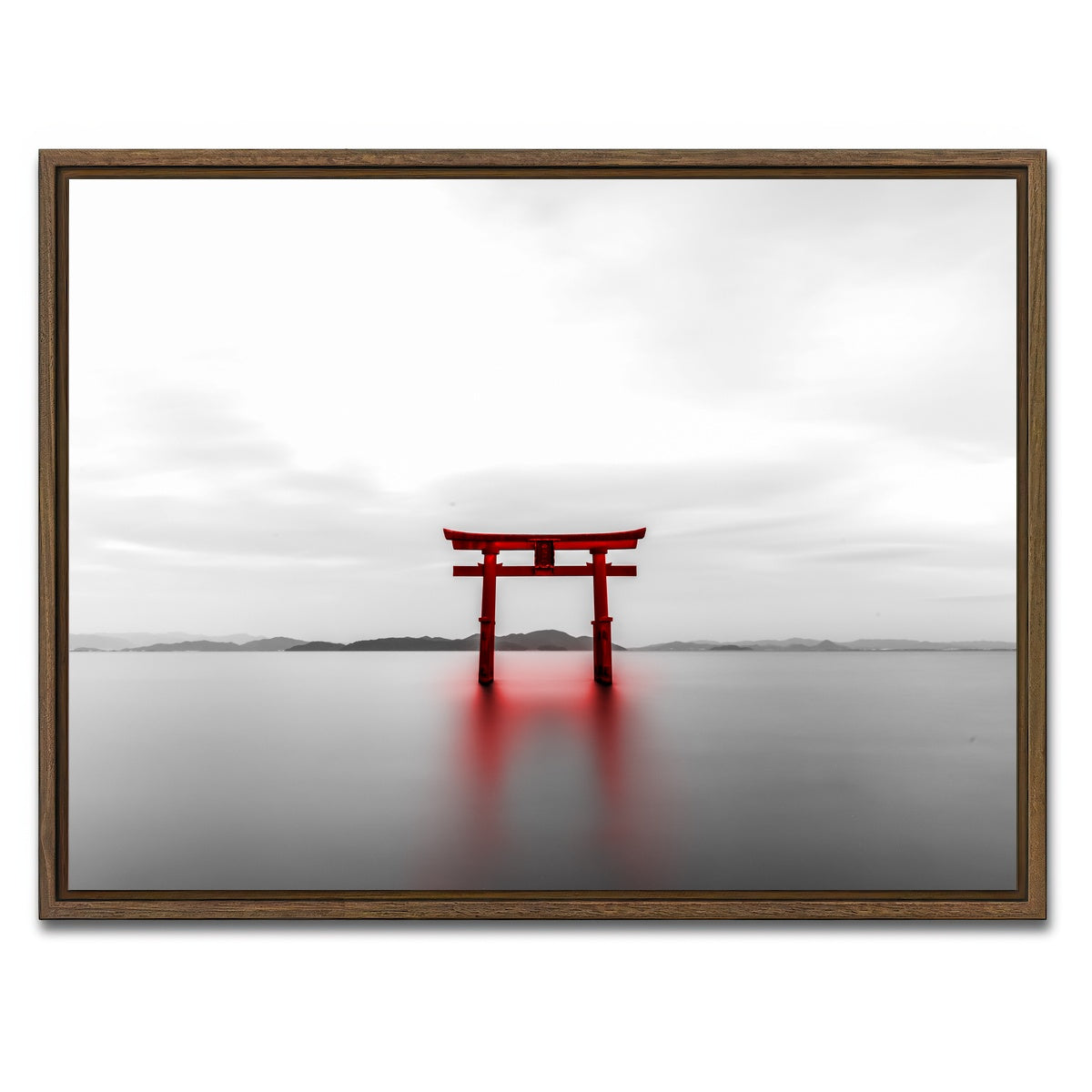 AUTO-MOCKUP WHITE | Torii | 1 Piece | Walnut Framed Canvas | group=4x3