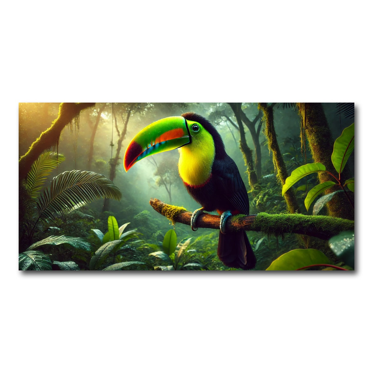 AUTO-MOCKUP WHITE | Toucan on Branch | 1 Piece | Gallery Wrap Canvas | group=2x1