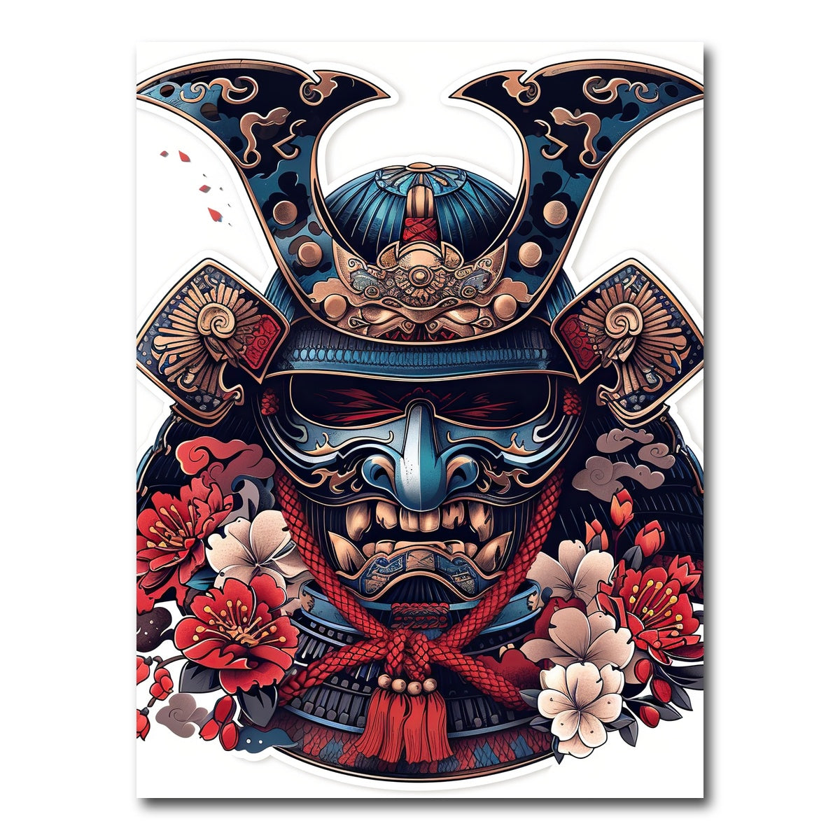 AUTO-MOCKUP WHITE | Traditional Japanese Samurai Mask | 1 Piece | Gallery Wrap Canvas | group=3x4