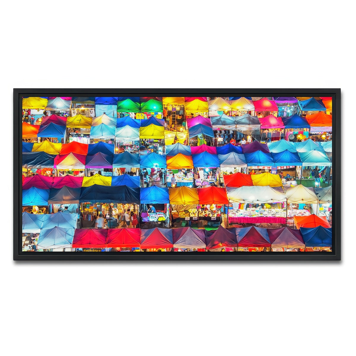 AUTO-MOCKUP WHITE | Train Night Market | 1 Piece | Black Framed Canvas | group=2x1