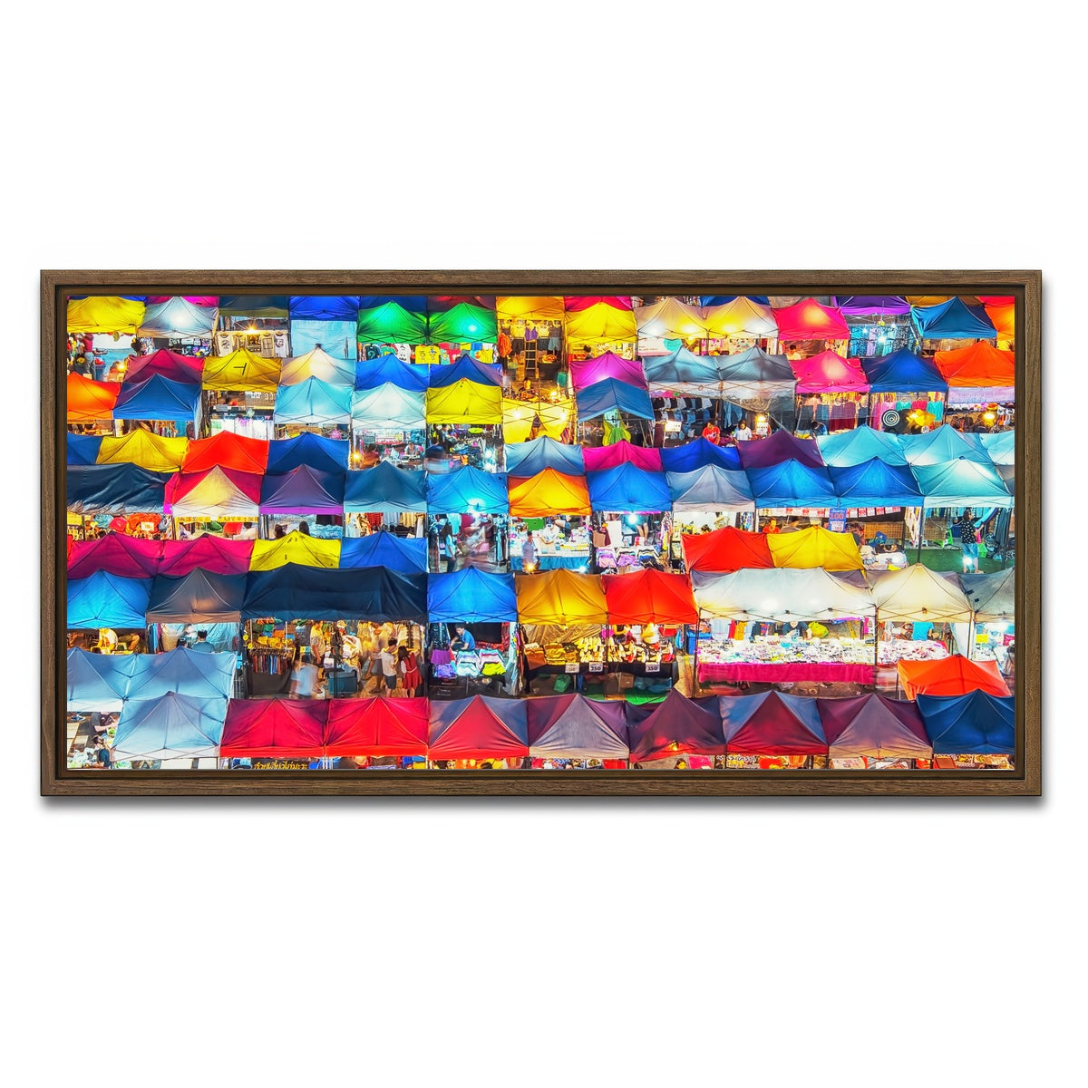 AUTO-MOCKUP WHITE | Train Night Market | 1 Piece | Walnut Framed Canvas | group=2x1