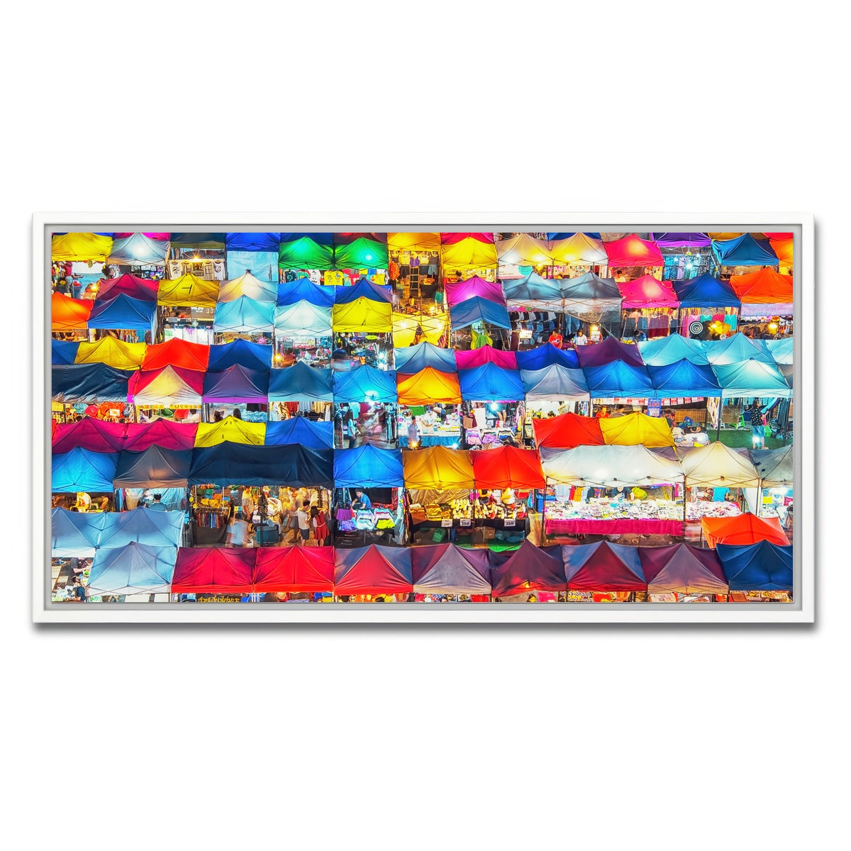 AUTO-MOCKUP WHITE | Train Night Market | 1 Piece | White Framed Canvas | group=2x1