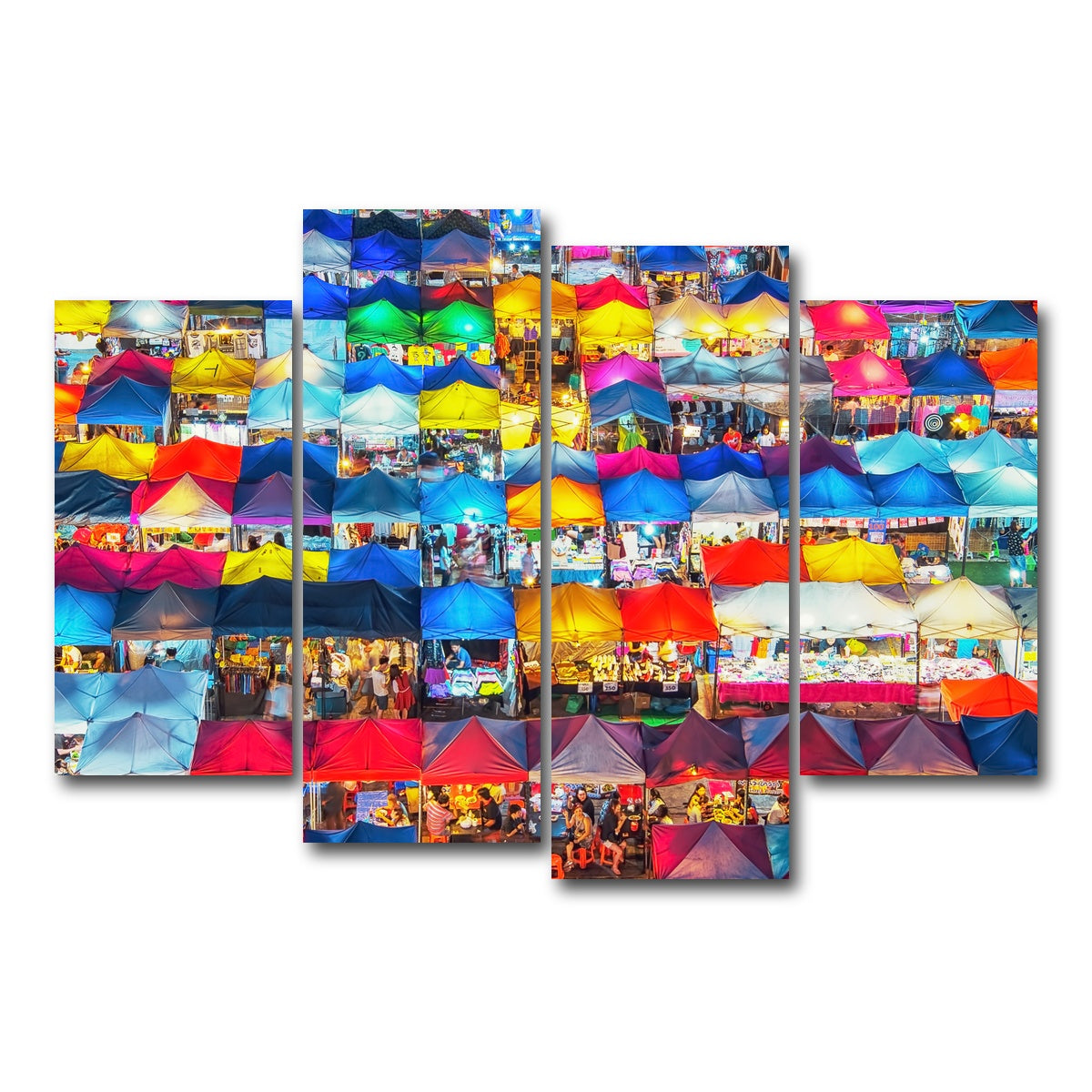 AUTO-MOCKUP WHITE | Train Night Market | 4 Piece | Gallery Wrap Canvas | group=4_short