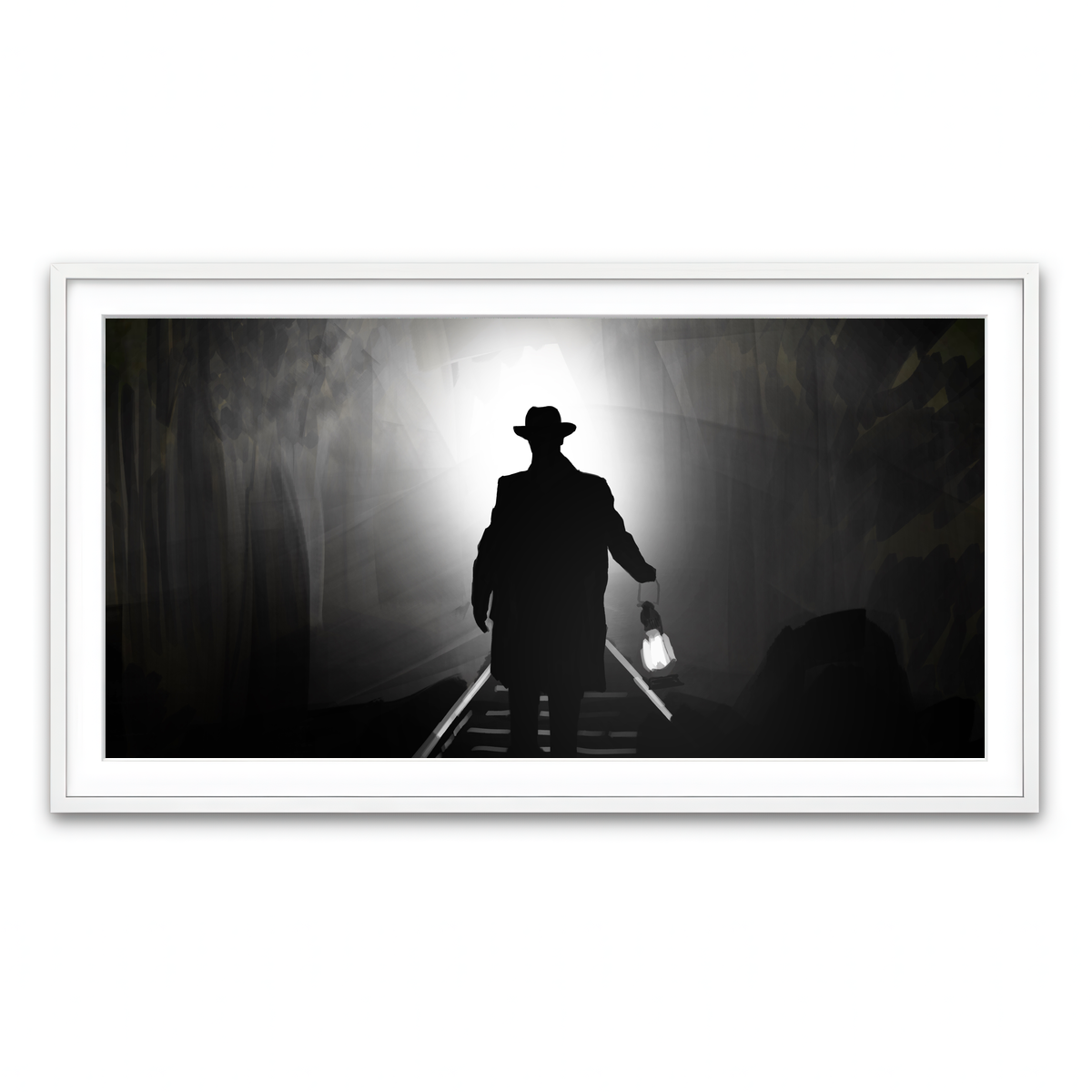 Framed Print 2x1 White