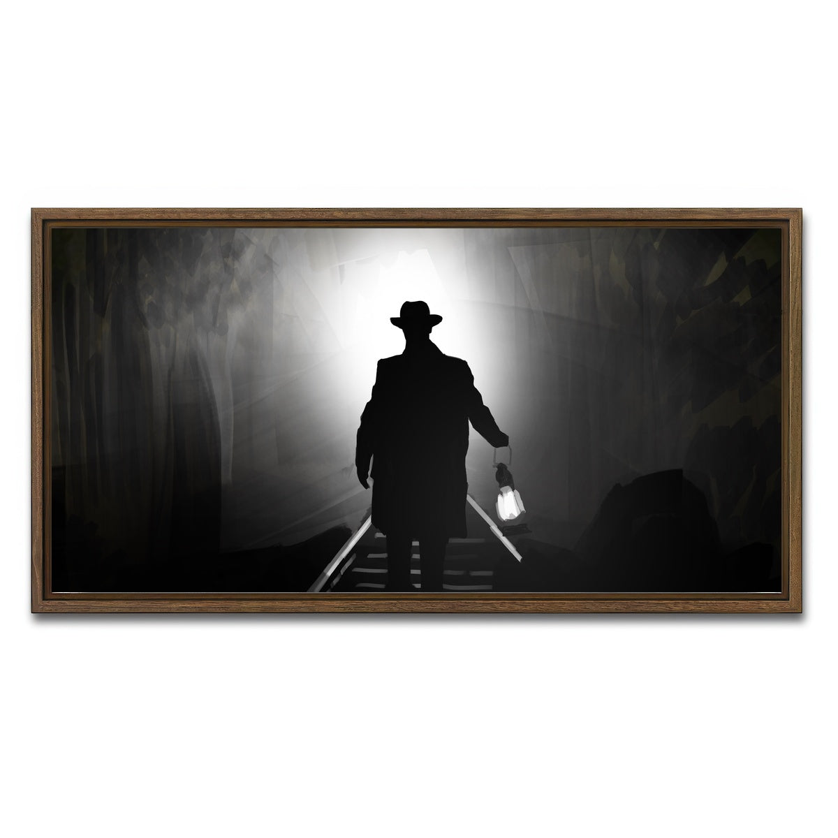 AUTO-MOCKUP WHITE | Train light | 1 Piece | Walnut Framed Canvas | group=2x1