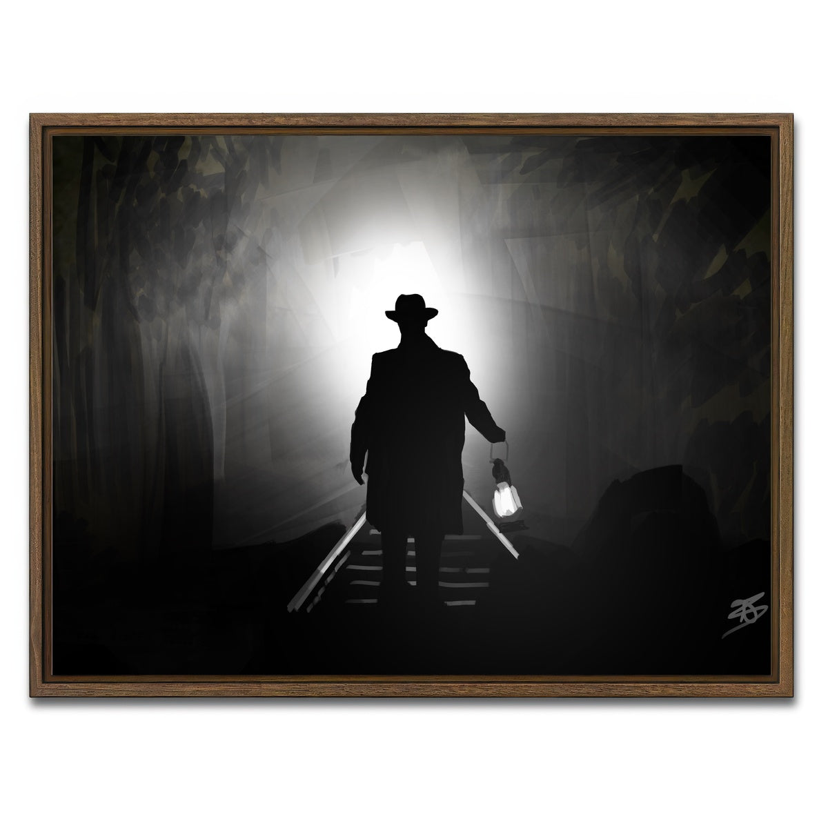 AUTO-MOCKUP WHITE | Train light | 1 Piece | Walnut Framed Canvas | group=4x3