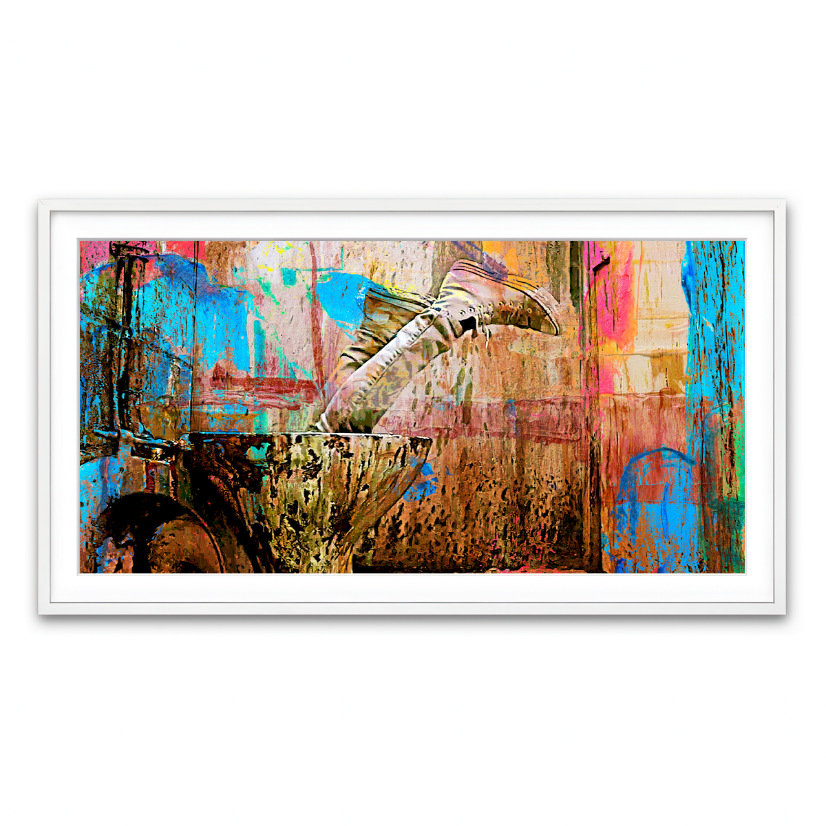 Framed Print 2x1 White