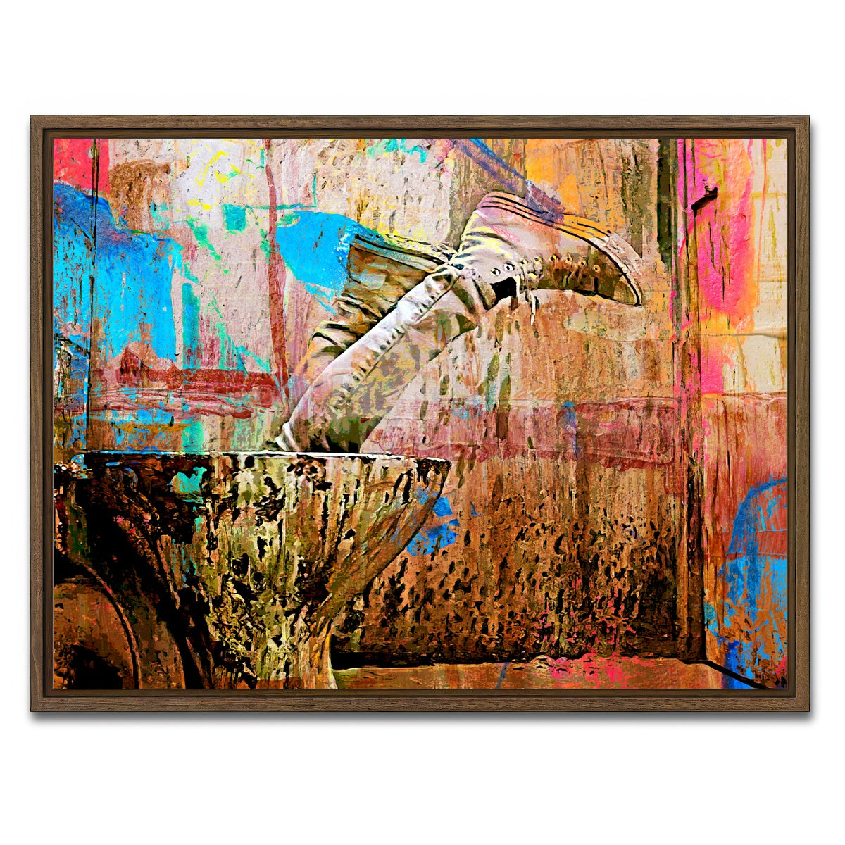 AUTO-MOCKUP WHITE | Trainspotting Potty | 1 Piece | Walnut Framed Canvas | group=4x3