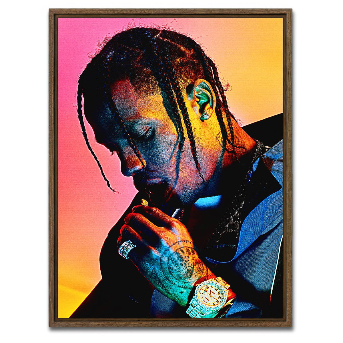 AUTO-MOCKUP WHITE | Travis Scott Blush | 1 Piece | Walnut Framed Canvas | group=3x4