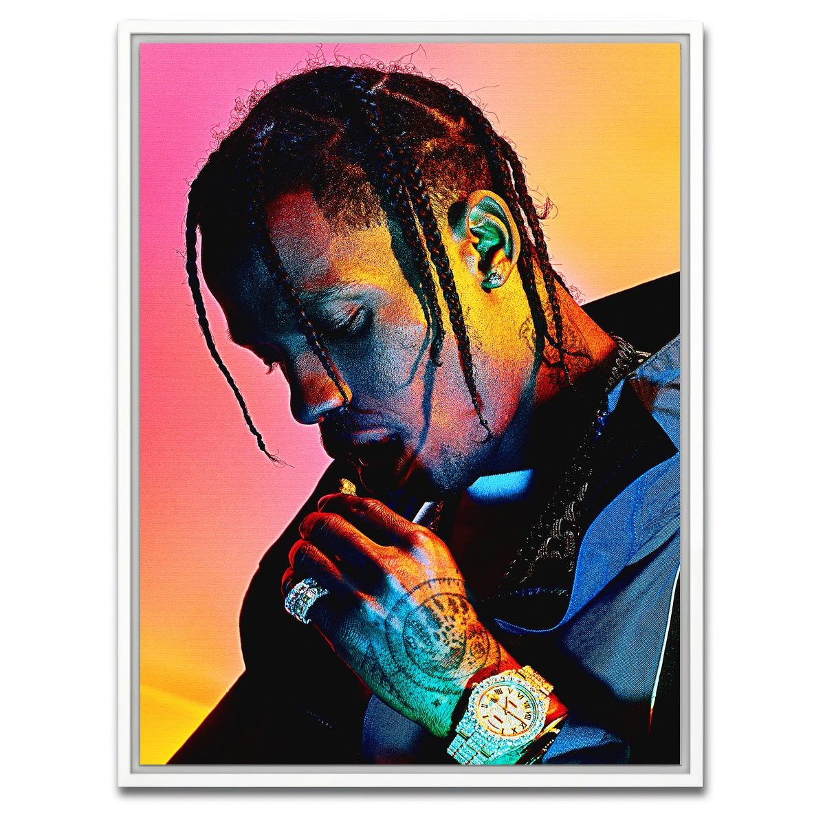 AUTO-MOCKUP WHITE | Travis Scott Blush | 1 Piece | White Framed Canvas | group=3x4