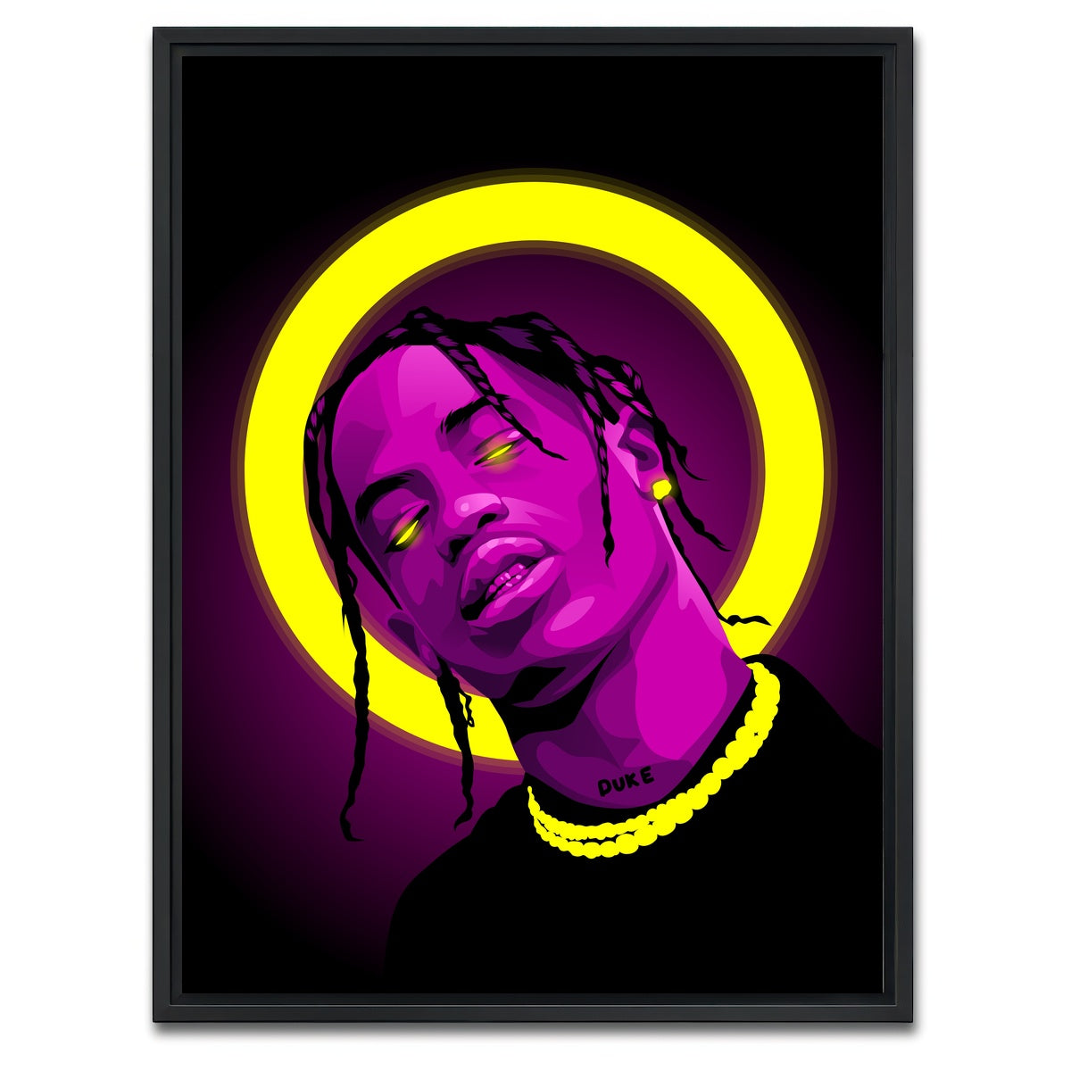 AUTO-MOCKUP WHITE | Travis scott | 1 Piece | Black Framed Canvas | group=3x4