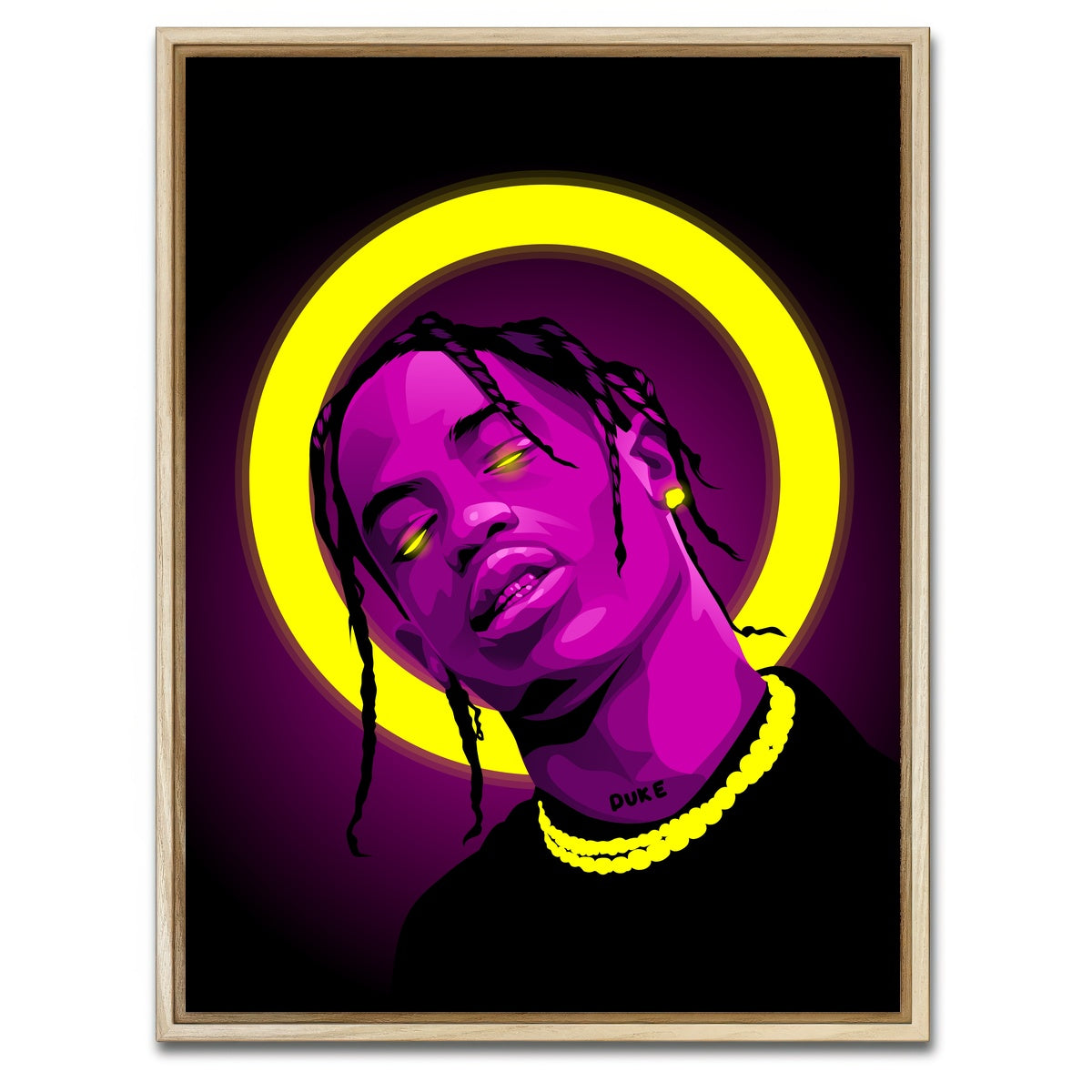 AUTO-MOCKUP WHITE | Travis scott | 1 Piece | Natural Framed Canvas | group=3x4