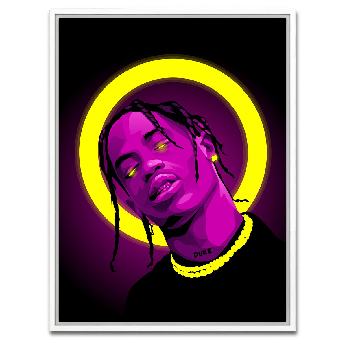 AUTO-MOCKUP WHITE | Travis scott | 1 Piece | White Framed Canvas | group=3x4