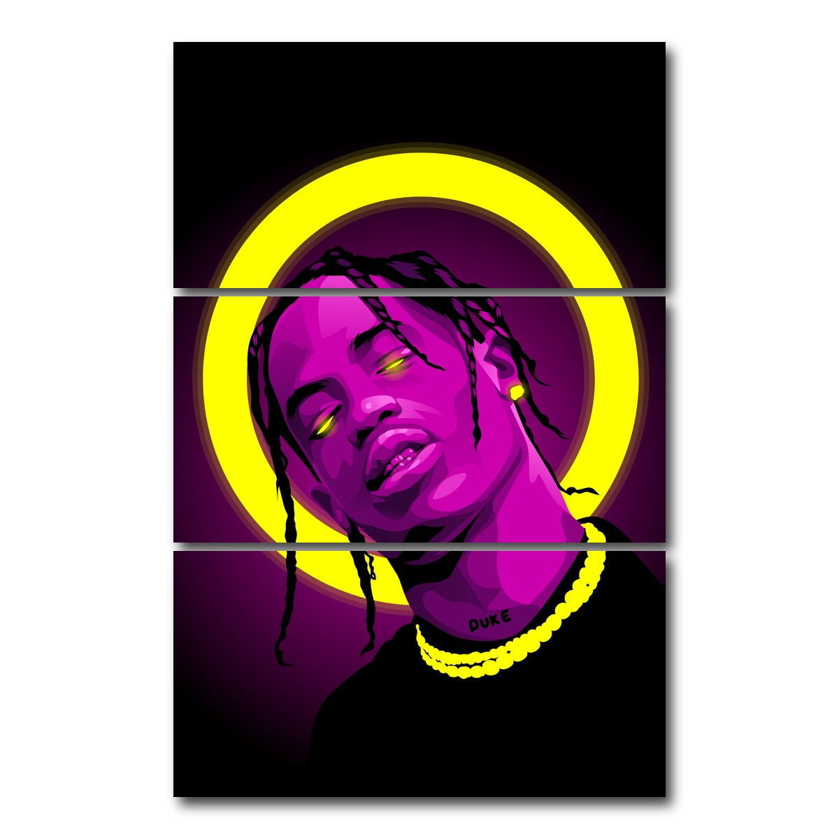 AUTO-MOCKUP WHITE | Travis scott | 3 Piece | Gallery Wrap Canvas | group=12x24_stacked