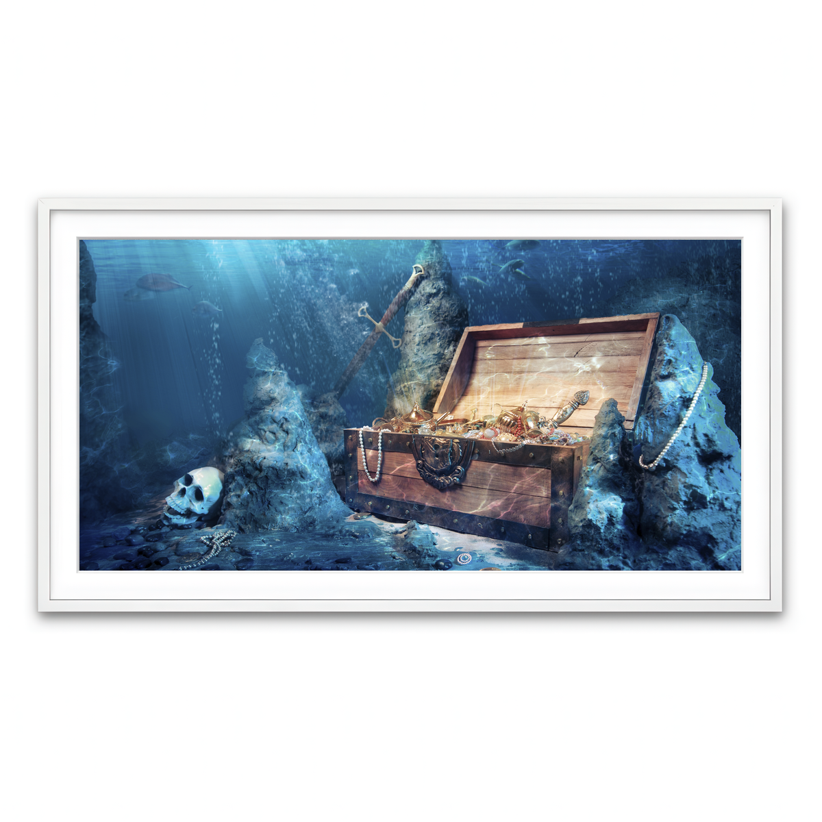 Framed Print 2x1 White